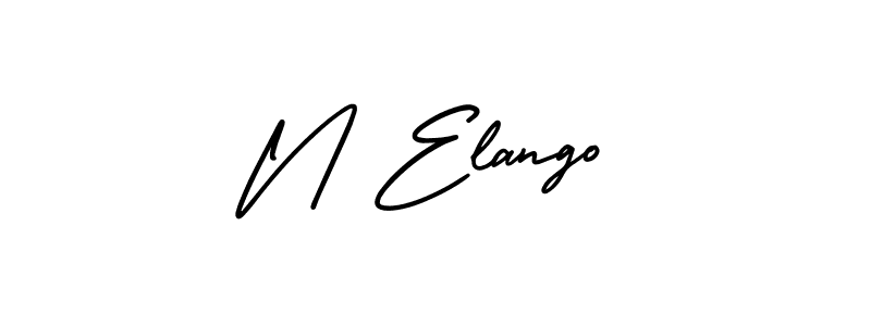 Create a beautiful signature design for name N Elango. With this signature (AmerikaSignatureDemo-Regular) fonts, you can make a handwritten signature for free. N Elango signature style 3 images and pictures png
