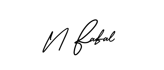 Make a beautiful signature design for name N Fafal. With this signature (AmerikaSignatureDemo-Regular) style, you can create a handwritten signature for free. N Fafal signature style 3 images and pictures png