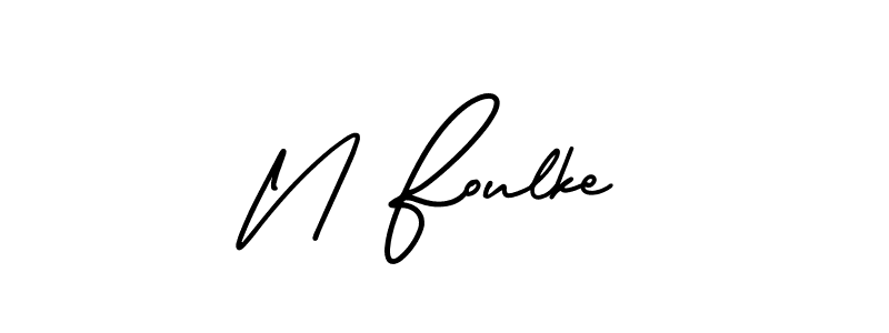 How to make N Foulke name signature. Use AmerikaSignatureDemo-Regular style for creating short signs online. This is the latest handwritten sign. N Foulke signature style 3 images and pictures png