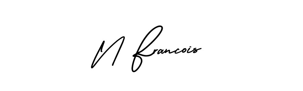 You should practise on your own different ways (AmerikaSignatureDemo-Regular) to write your name (N Francois) in signature. don't let someone else do it for you. N Francois signature style 3 images and pictures png