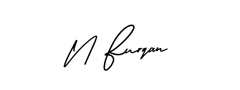 AmerikaSignatureDemo-Regular is a professional signature style that is perfect for those who want to add a touch of class to their signature. It is also a great choice for those who want to make their signature more unique. Get N Furqan name to fancy signature for free. N Furqan signature style 3 images and pictures png
