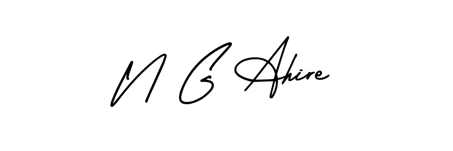 if you are searching for the best signature style for your name N G Ahire. so please give up your signature search. here we have designed multiple signature styles  using AmerikaSignatureDemo-Regular. N G Ahire signature style 3 images and pictures png