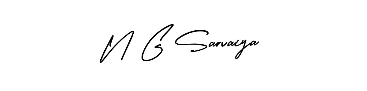 You should practise on your own different ways (AmerikaSignatureDemo-Regular) to write your name (N G Sarvaiya) in signature. don't let someone else do it for you. N G Sarvaiya signature style 3 images and pictures png