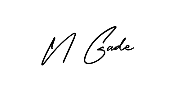 N Gade stylish signature style. Best Handwritten Sign (AmerikaSignatureDemo-Regular) for my name. Handwritten Signature Collection Ideas for my name N Gade. N Gade signature style 3 images and pictures png