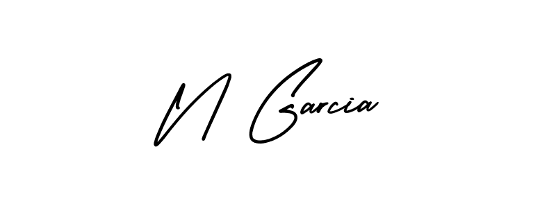 The best way (AmerikaSignatureDemo-Regular) to make a short signature is to pick only two or three words in your name. The name N Garcia include a total of six letters. For converting this name. N Garcia signature style 3 images and pictures png