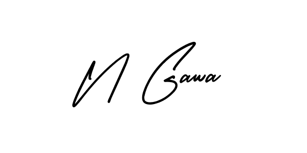 The best way (AmerikaSignatureDemo-Regular) to make a short signature is to pick only two or three words in your name. The name N Gawa include a total of six letters. For converting this name. N Gawa signature style 3 images and pictures png