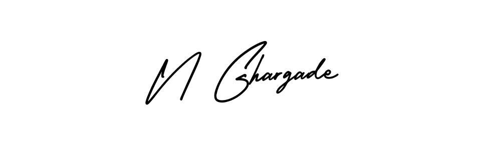 How to make N Ghargade name signature. Use AmerikaSignatureDemo-Regular style for creating short signs online. This is the latest handwritten sign. N Ghargade signature style 3 images and pictures png