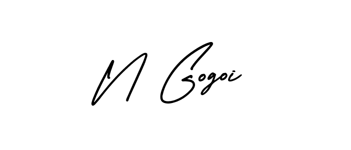 Make a beautiful signature design for name N Gogoi. With this signature (AmerikaSignatureDemo-Regular) style, you can create a handwritten signature for free. N Gogoi signature style 3 images and pictures png