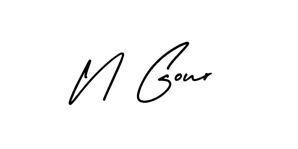 Design your own signature with our free online signature maker. With this signature software, you can create a handwritten (AmerikaSignatureDemo-Regular) signature for name N Gour. N Gour signature style 3 images and pictures png