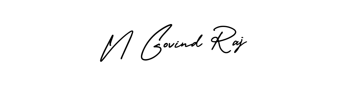 The best way (AmerikaSignatureDemo-Regular) to make a short signature is to pick only two or three words in your name. The name N Govind Raj include a total of six letters. For converting this name. N Govind Raj signature style 3 images and pictures png