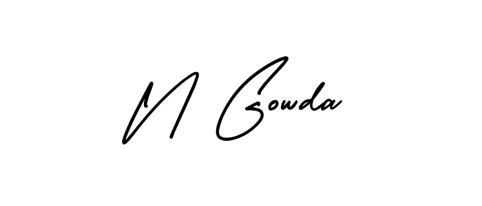 Use a signature maker to create a handwritten signature online. With this signature software, you can design (AmerikaSignatureDemo-Regular) your own signature for name N Gowda. N Gowda signature style 3 images and pictures png