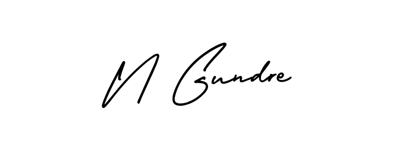 Make a beautiful signature design for name N Gundre. With this signature (AmerikaSignatureDemo-Regular) style, you can create a handwritten signature for free. N Gundre signature style 3 images and pictures png