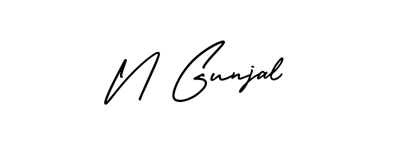 Similarly AmerikaSignatureDemo-Regular is the best handwritten signature design. Signature creator online .You can use it as an online autograph creator for name N Gunjal. N Gunjal signature style 3 images and pictures png