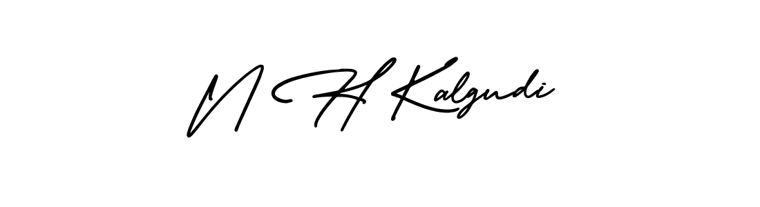 Make a beautiful signature design for name N H Kalgudi. With this signature (AmerikaSignatureDemo-Regular) style, you can create a handwritten signature for free. N H Kalgudi signature style 3 images and pictures png