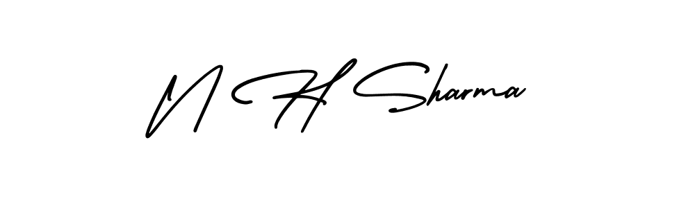 Create a beautiful signature design for name N H Sharma. With this signature (AmerikaSignatureDemo-Regular) fonts, you can make a handwritten signature for free. N H Sharma signature style 3 images and pictures png