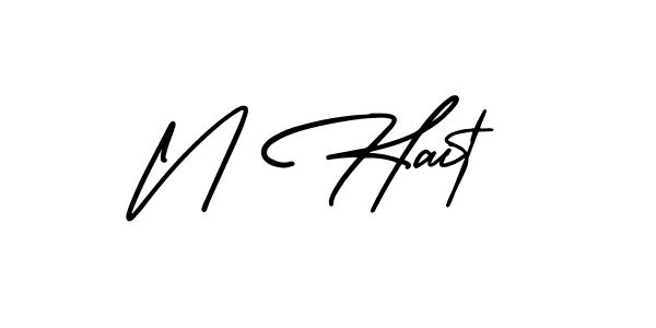 This is the best signature style for the N Hait name. Also you like these signature font (AmerikaSignatureDemo-Regular). Mix name signature. N Hait signature style 3 images and pictures png