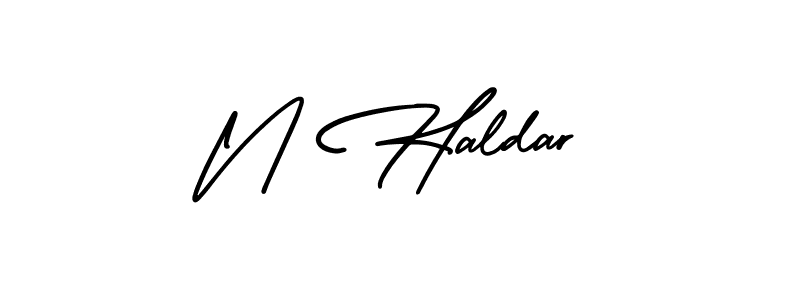 You should practise on your own different ways (AmerikaSignatureDemo-Regular) to write your name (N Haldar) in signature. don't let someone else do it for you. N Haldar signature style 3 images and pictures png