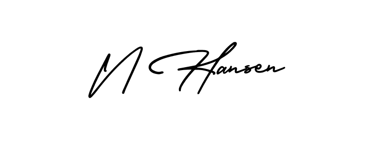 How to make N Hansen signature? AmerikaSignatureDemo-Regular is a professional autograph style. Create handwritten signature for N Hansen name. N Hansen signature style 3 images and pictures png