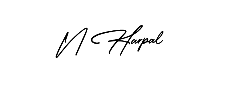 N Harpal stylish signature style. Best Handwritten Sign (AmerikaSignatureDemo-Regular) for my name. Handwritten Signature Collection Ideas for my name N Harpal. N Harpal signature style 3 images and pictures png