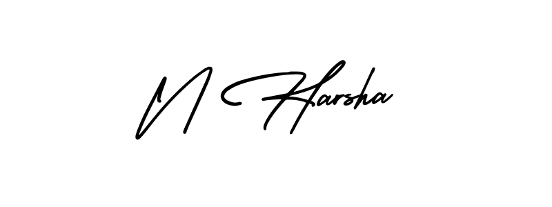 Design your own signature with our free online signature maker. With this signature software, you can create a handwritten (AmerikaSignatureDemo-Regular) signature for name N Harsha. N Harsha signature style 3 images and pictures png