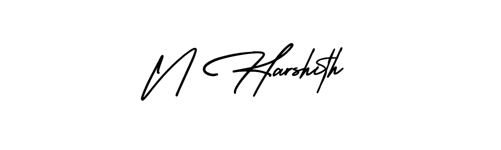 Make a beautiful signature design for name N Harshith. With this signature (AmerikaSignatureDemo-Regular) style, you can create a handwritten signature for free. N Harshith signature style 3 images and pictures png