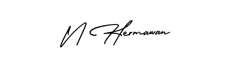 if you are searching for the best signature style for your name N Hermawan. so please give up your signature search. here we have designed multiple signature styles  using AmerikaSignatureDemo-Regular. N Hermawan signature style 3 images and pictures png
