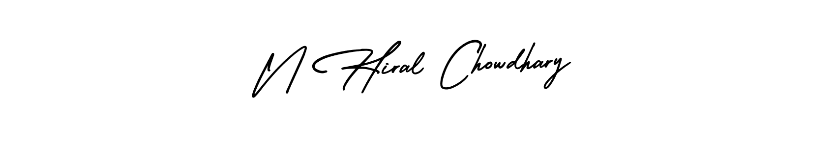 N Hiral Chowdhary stylish signature style. Best Handwritten Sign (AmerikaSignatureDemo-Regular) for my name. Handwritten Signature Collection Ideas for my name N Hiral Chowdhary. N Hiral Chowdhary signature style 3 images and pictures png