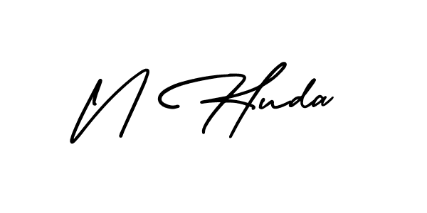 Make a beautiful signature design for name N Huda. Use this online signature maker to create a handwritten signature for free. N Huda signature style 3 images and pictures png