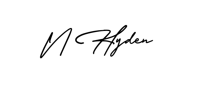How to make N Hyden signature? AmerikaSignatureDemo-Regular is a professional autograph style. Create handwritten signature for N Hyden name. N Hyden signature style 3 images and pictures png