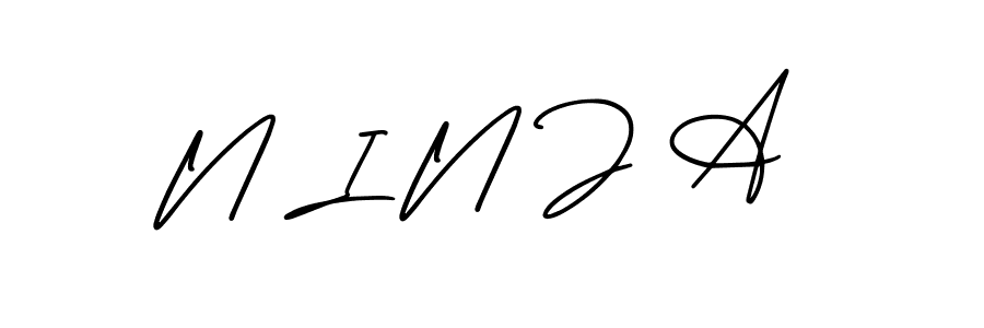 You should practise on your own different ways (AmerikaSignatureDemo-Regular) to write your name (N I N J A) in signature. don't let someone else do it for you. N I N J A signature style 3 images and pictures png