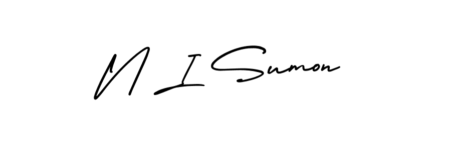 Also we have N I Sumon name is the best signature style. Create professional handwritten signature collection using AmerikaSignatureDemo-Regular autograph style. N I Sumon signature style 3 images and pictures png