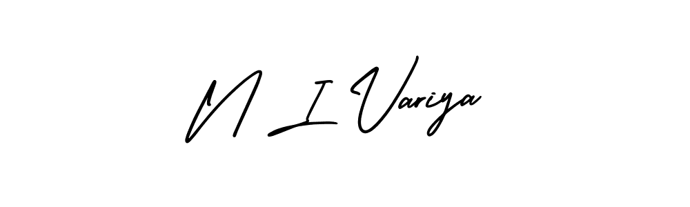 Use a signature maker to create a handwritten signature online. With this signature software, you can design (AmerikaSignatureDemo-Regular) your own signature for name N I Variya. N I Variya signature style 3 images and pictures png