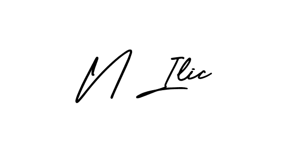 Use a signature maker to create a handwritten signature online. With this signature software, you can design (AmerikaSignatureDemo-Regular) your own signature for name N Ilic. N Ilic signature style 3 images and pictures png