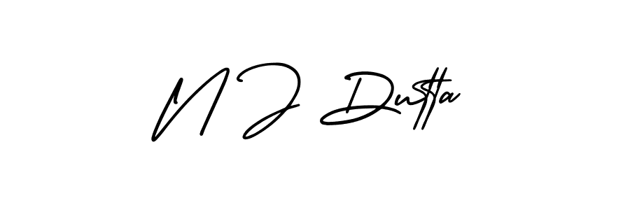 Similarly AmerikaSignatureDemo-Regular is the best handwritten signature design. Signature creator online .You can use it as an online autograph creator for name N J Dutta. N J Dutta signature style 3 images and pictures png