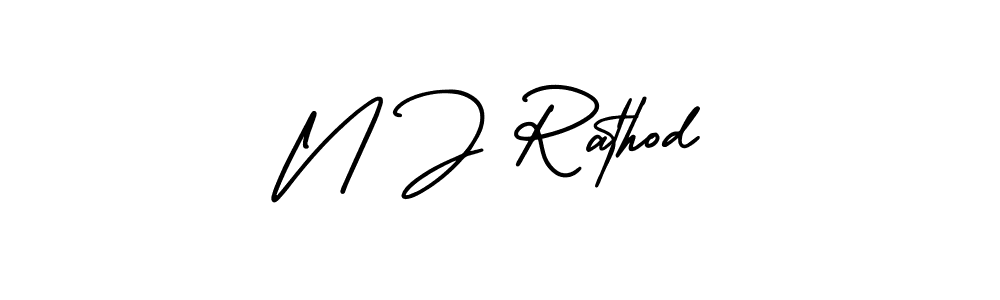 Make a beautiful signature design for name N J Rathod. Use this online signature maker to create a handwritten signature for free. N J Rathod signature style 3 images and pictures png
