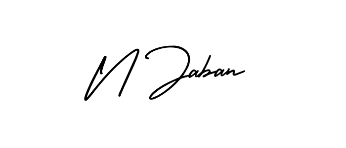 Make a beautiful signature design for name N Jaban. With this signature (AmerikaSignatureDemo-Regular) style, you can create a handwritten signature for free. N Jaban signature style 3 images and pictures png