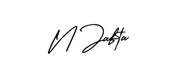 This is the best signature style for the N Jafta name. Also you like these signature font (AmerikaSignatureDemo-Regular). Mix name signature. N Jafta signature style 3 images and pictures png