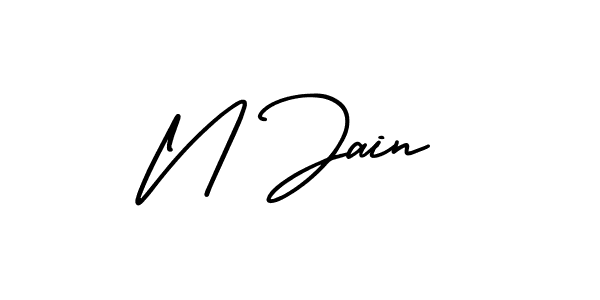 Make a beautiful signature design for name N Jain. With this signature (AmerikaSignatureDemo-Regular) style, you can create a handwritten signature for free. N Jain signature style 3 images and pictures png