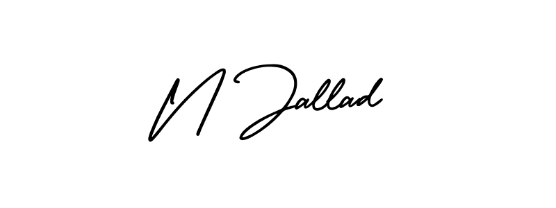 The best way (AmerikaSignatureDemo-Regular) to make a short signature is to pick only two or three words in your name. The name N Jallad include a total of six letters. For converting this name. N Jallad signature style 3 images and pictures png