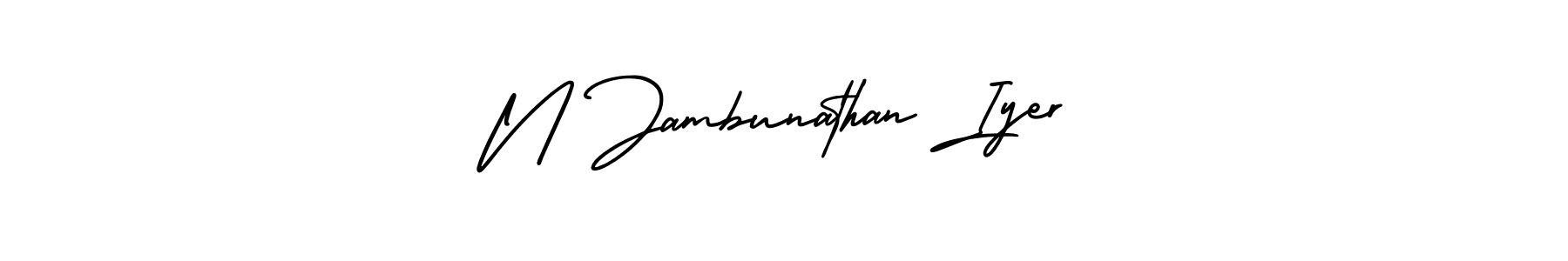 Use a signature maker to create a handwritten signature online. With this signature software, you can design (AmerikaSignatureDemo-Regular) your own signature for name N Jambunathan Iyer. N Jambunathan Iyer signature style 3 images and pictures png