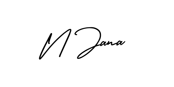 Use a signature maker to create a handwritten signature online. With this signature software, you can design (AmerikaSignatureDemo-Regular) your own signature for name N Jana. N Jana signature style 3 images and pictures png