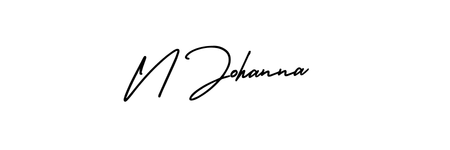 The best way (AmerikaSignatureDemo-Regular) to make a short signature is to pick only two or three words in your name. The name N Johanna include a total of six letters. For converting this name. N Johanna signature style 3 images and pictures png