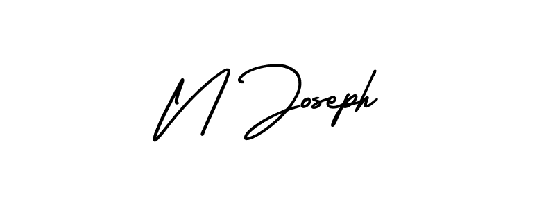 Make a beautiful signature design for name N Joseph. With this signature (AmerikaSignatureDemo-Regular) style, you can create a handwritten signature for free. N Joseph signature style 3 images and pictures png