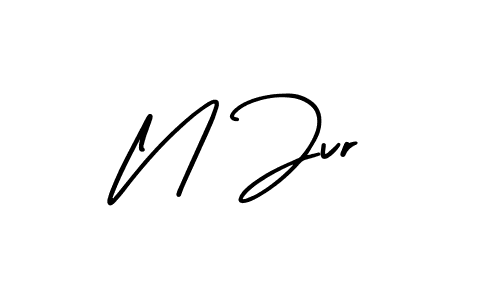 The best way (AmerikaSignatureDemo-Regular) to make a short signature is to pick only two or three words in your name. The name N Jvr include a total of six letters. For converting this name. N Jvr signature style 3 images and pictures png