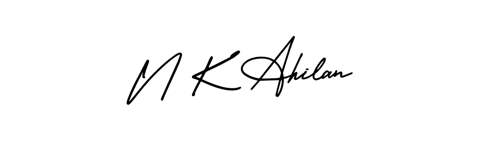 Make a beautiful signature design for name N K Ahilan. Use this online signature maker to create a handwritten signature for free. N K Ahilan signature style 3 images and pictures png