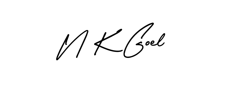 How to Draw N K Goel signature style? AmerikaSignatureDemo-Regular is a latest design signature styles for name N K Goel. N K Goel signature style 3 images and pictures png