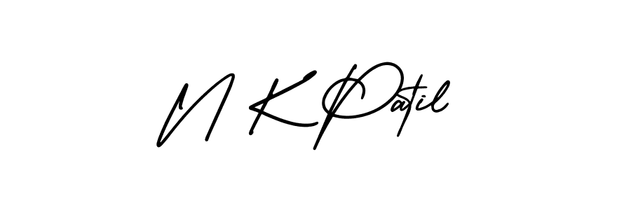 Make a beautiful signature design for name N K Patil. With this signature (AmerikaSignatureDemo-Regular) style, you can create a handwritten signature for free. N K Patil signature style 3 images and pictures png