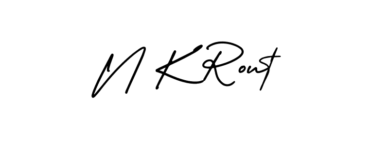 Make a beautiful signature design for name N K Rout. With this signature (AmerikaSignatureDemo-Regular) style, you can create a handwritten signature for free. N K Rout signature style 3 images and pictures png