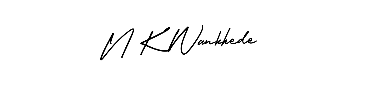 Create a beautiful signature design for name N K Wankhede. With this signature (AmerikaSignatureDemo-Regular) fonts, you can make a handwritten signature for free. N K Wankhede signature style 3 images and pictures png