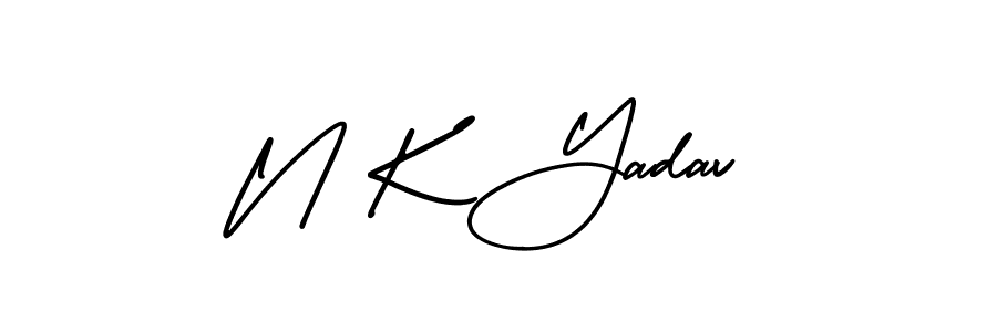 Similarly AmerikaSignatureDemo-Regular is the best handwritten signature design. Signature creator online .You can use it as an online autograph creator for name N K Yadav. N K Yadav signature style 3 images and pictures png